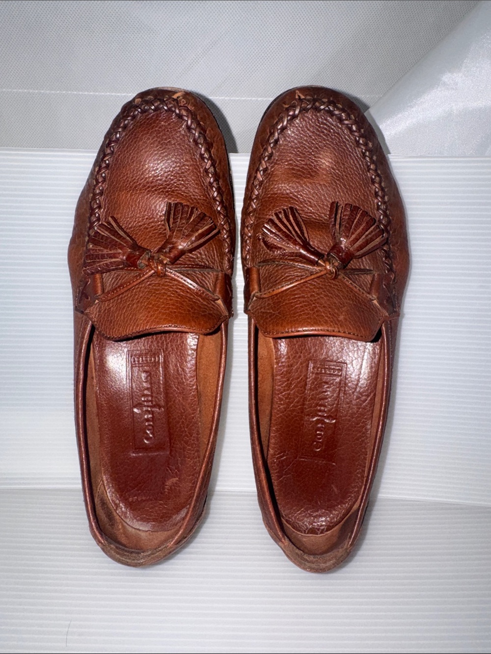 Vintage Cole Haan Women's Brown Leather Tassel Loafers